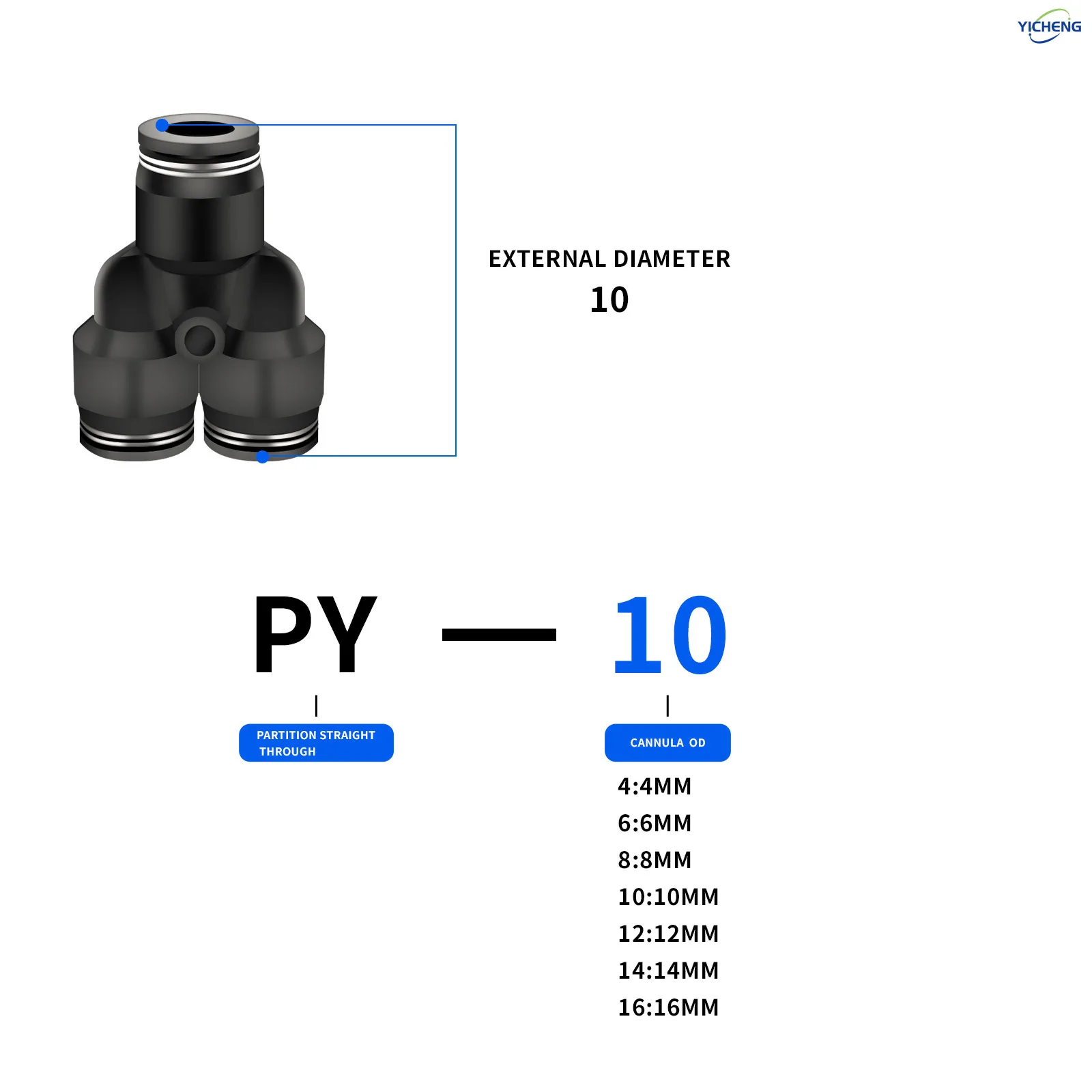10MM ID Hose Connector Y Split - огляд і ціна Push Fit Connector